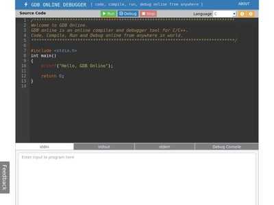 Online IDE with Debugger (For C/C++), by Jay J
